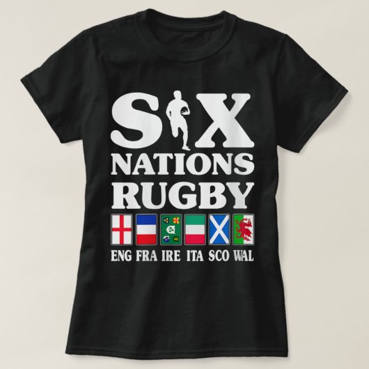 Frauen Rugby 6 Nationen England Frankreich Irland  T-Shirt (Design vorne)