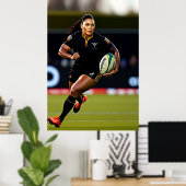 Frauen-Rugby-Kunstdrucke Poster (Heimbüro)