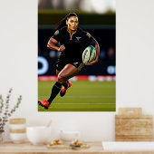 Frauen-Rugby-Kunstdrucke Poster (Küche)