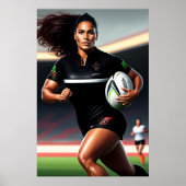 Frauen-Rugby-Kunstdrucke Poster (Vorne)