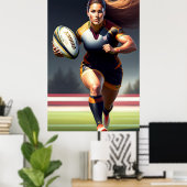 Frauen-Rugby-Kunstdrucke Poster (Heimbüro)