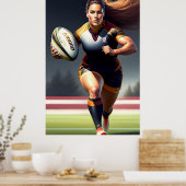 Frauen-Rugby-Kunstdrucke Poster (Küche)