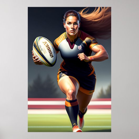 Frauen-Rugby-Kunstdrucke Poster (Vorne)