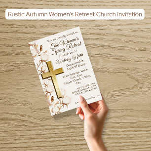 Frauen-Rustikal-Herbst-Rückzug-Kirchen-Einladung Einladung