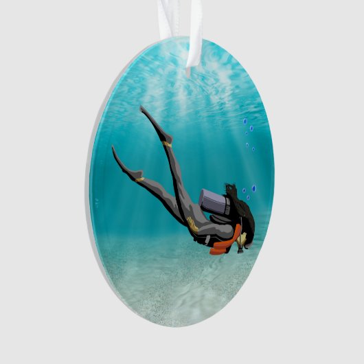 Frauen S.C.U.B.A. Taucher Ornament (Vorderseite)