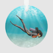 Frauen S.C.U.B.A. Taucher Ornament (Rückseite)