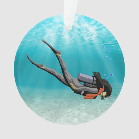 Frauen S.C.U.B.A. Taucher Ornament (Vorderseite)