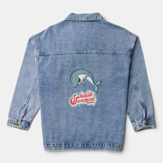 Frauen, s Dolphin Art Design Denim Jean Jacket Jeansjacke (Rückseite)