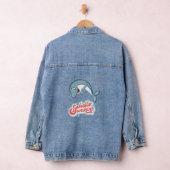 Frauen, s Dolphin Art Design Denim Jean Jacket Jeansjacke (Hangar)