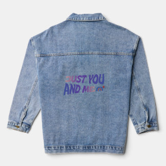 Frauen,s Text Art Design Denim Jeans Jacket Jeansjacke