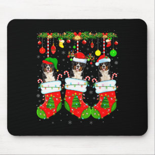 Frauen Saint Bernard Hund in Weihnachts Socken Lus Mousepad