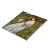 Frauen sammeln Blume im Wind Fliese (Seite)