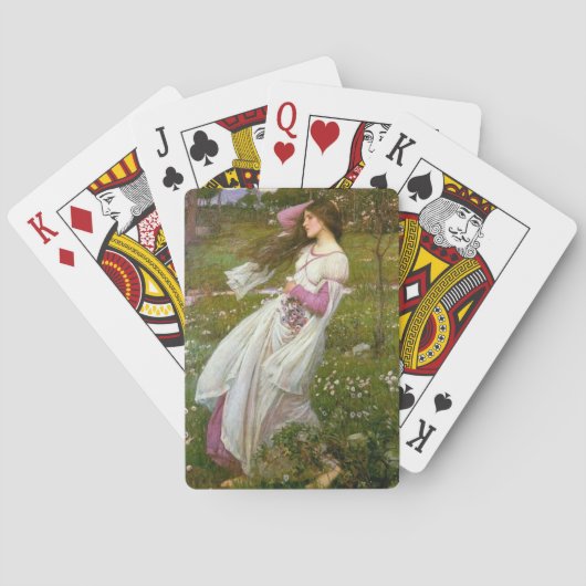 Frauen sammeln Blume im Wind Spielkarten (Rückseite)
