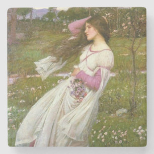 Frauen sammeln Blume im Wind Steinuntersetzer