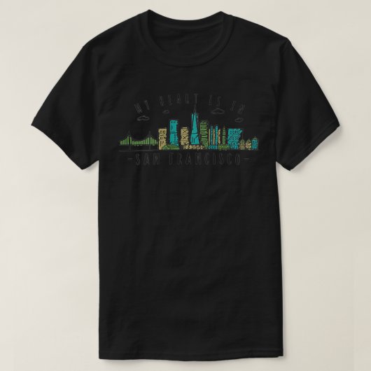 Frauen San Francisco Skyline California T-Shirt (Design vorne)