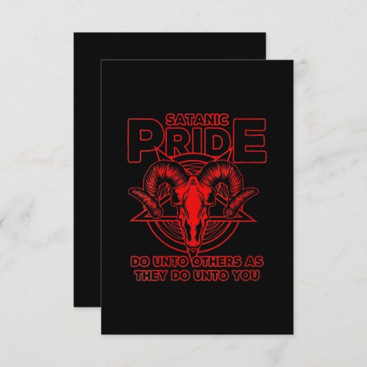 Frauen Satanic Pride Satanismus Pagan Ziege Satan Begleitkarte (Vorne/Hinten)