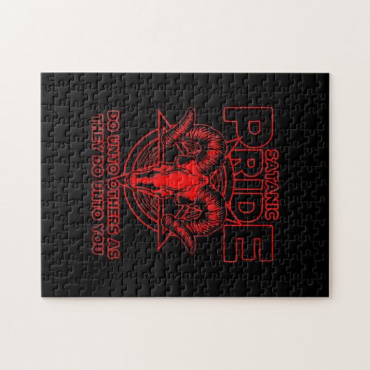 Frauen Satanic Pride Satanismus Pagan Ziege Satan Puzzle (Horizontal)