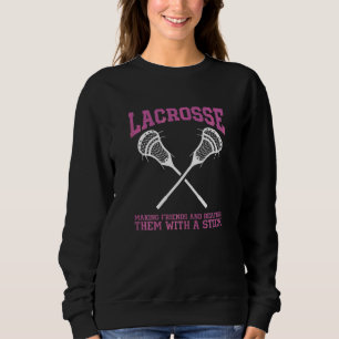 Frauen schlagen sie mit einem Stock Lacrosse Fraue Sweatshirt