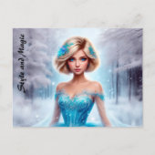 Frauen schnee helle magische Fantasie elegant Postkarte (Vorderseite)