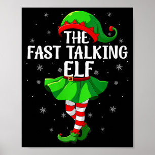 Frauen schnell redender Elf Weihnachten Mädchen Fr Poster