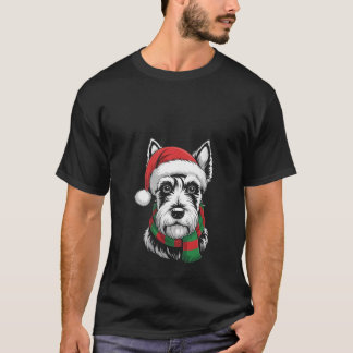 Frauen Schottischer Terrier Hund Weihnachten Santa T-Shirt