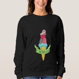 Frauen schreibe ich Birb Memes Doodle Ice Cream Ga Sweatshirt