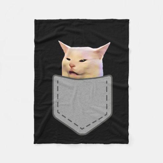 Frauen schreien am Tischabend Funny Cat Meme Fleecedecke (Vorderseite)