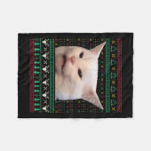 Frauen schreien bei einer Katze, die zu Weihnachte Fleecedecke (Vorderseite (Horizontal))