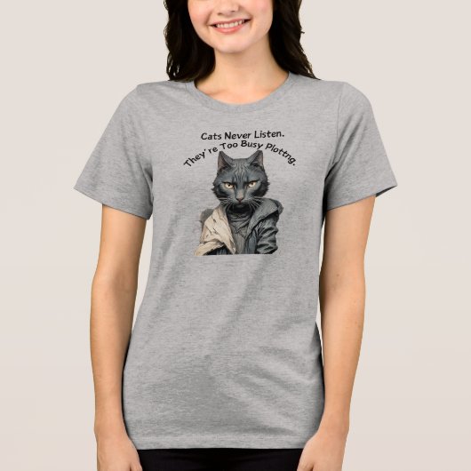 Frauen Schriftsteller Cat T Shirt (Vorderseite)