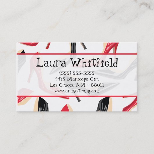 Frauen Schuhe Visitenkarte mit hohen Absätzen Stil (Vorderseite)