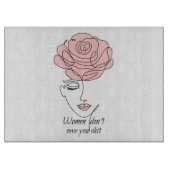 Frauen schulden dir kein Glass Cutting Board Schneidebrett (Vorderseite)