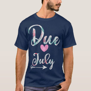 Frauen Schwangerschaft Fälligkeitsdatum Juli Blume T-Shirt