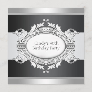 Frauen Schwarz 40. Geburtstag Einladung