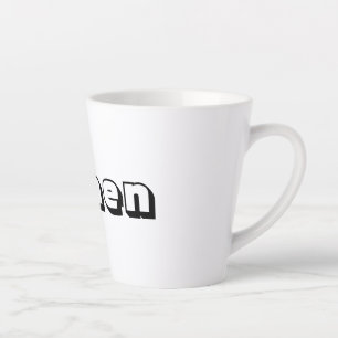Frauen Schwarze Farbe Text Latte Tasse Pakenham Sc