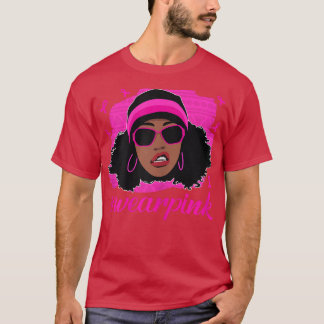 Frauen Schwarze Frauen tragen rosa niedlichen Brus T-Shirt