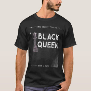Frauen schwarze Königin am mächtigsten Schachafrik T-Shirt