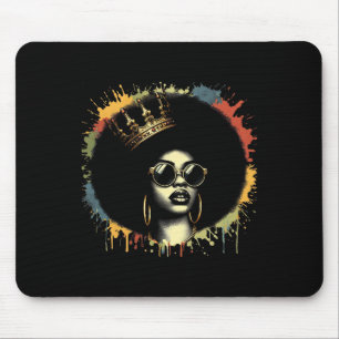 Frauen Schwarze Königin Dripping Afro Girl Melanin Mousepad