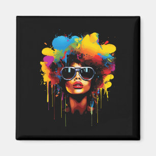 Frauen schwarze Königin treiben Afro Melanin Junet Magnet