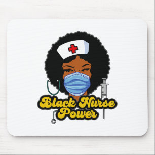 Frauen Schwarze Krankenschwester Macht - Schwarze Mousepad
