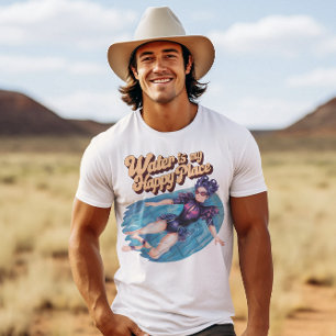 Frauen schweben am glücklichen Ort T-Shirt