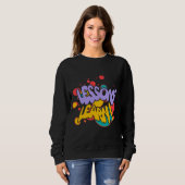 FRAUEN-SCHWEISSJACKE MIT FARBSPLATTER-LESSONS LEAR SWEATSHIRT (Vorne ganz)