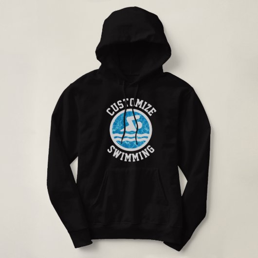 Frauen Schwimmen und Tauchen eigener Teamname / Te Hoodie (Design vorne)