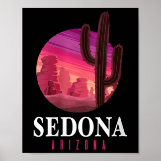 Frauen Sedona Arizona Kaktus Sonnenuntergang Wüste Poster