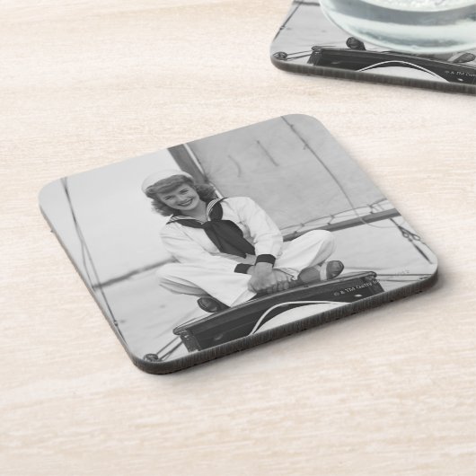 Frauen-Seemann Getränkeuntersetzer (Linke Seite)