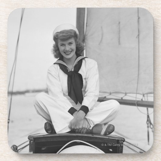 Frauen-Seemann Getränkeuntersetzer (Vorderseite)