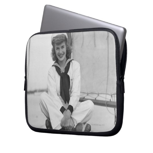 Frauen-Seemann Laptopschutzhülle (Vorderseite Links)