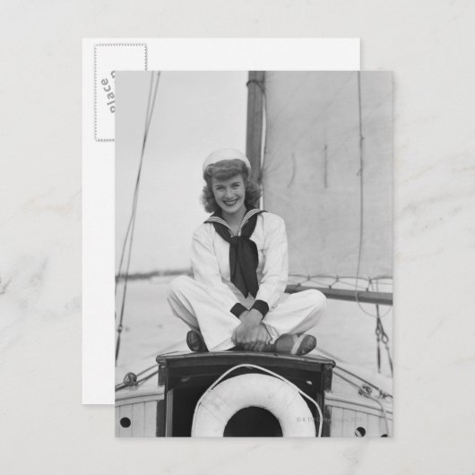 Frauen-Seemann Postkarte (Vorne/Hinten)