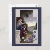 Frauen sehen drei Kreuze in der Kälte Postkarte (Vorne/Hinten)