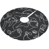 Frauen sehen sich Abstrakt Zeichnend Muster gegenü Polyester Weihnachtsbaumdecke (Schrägansicht)