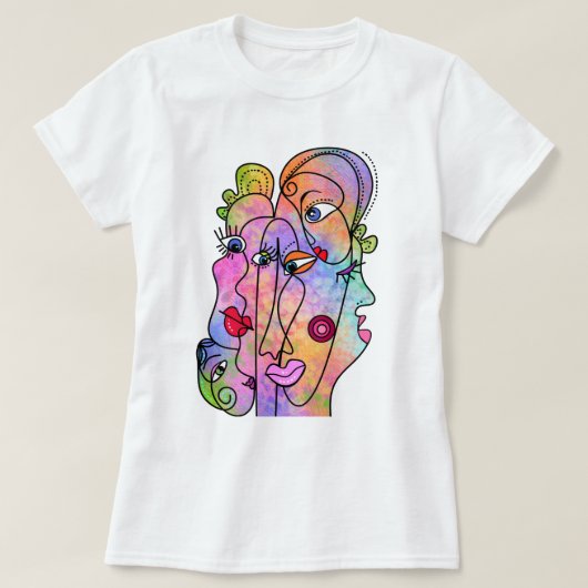 Frauen sehen sich dem T - Shirt Abstrakte moderne (Design vorne)